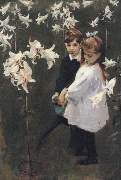 John Singer Sargent Garden Study of the Vickers Children